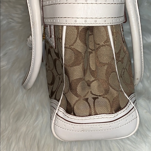 Coach Belted Satchel Hampton Signature Logo Purse - Picture 4 of 8